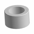 Gray cylindrical bushing with hollow center, smooth surface, and flat top and bottom edges.