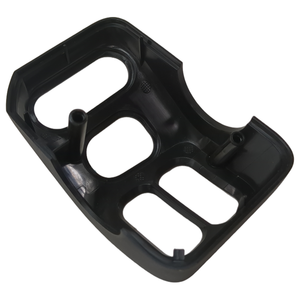 Black molded plastic switch control cover with three rectangular openings and mounting posts.