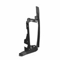 Black plastic left side frame component for Polaris cargo/dump box with mounting points.