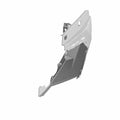 Right side front fender for Polaris UTV, painted gloss white with mounting tabs and black lower section.