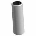 Gray cylindrical metal bushing with a hollow center and split seam on the side.