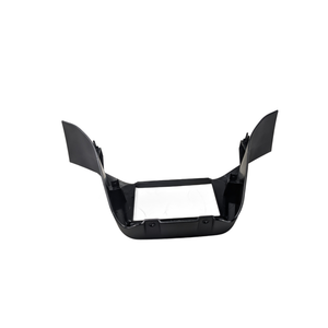 Black angular plastic display bezel with mounting points, designed for motorcycle dashboard integration.