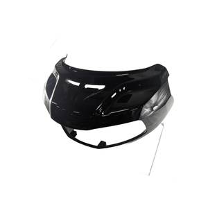 Glossy Onyx Black motorcycle outer fairing with integrated clear windshield and vent openings.