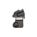 Black plastic skid plate plug with angular design and circular attachment component.