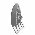 Matte black plastic motorcycle tipover mount cover with angled ridges and attachment clips.
