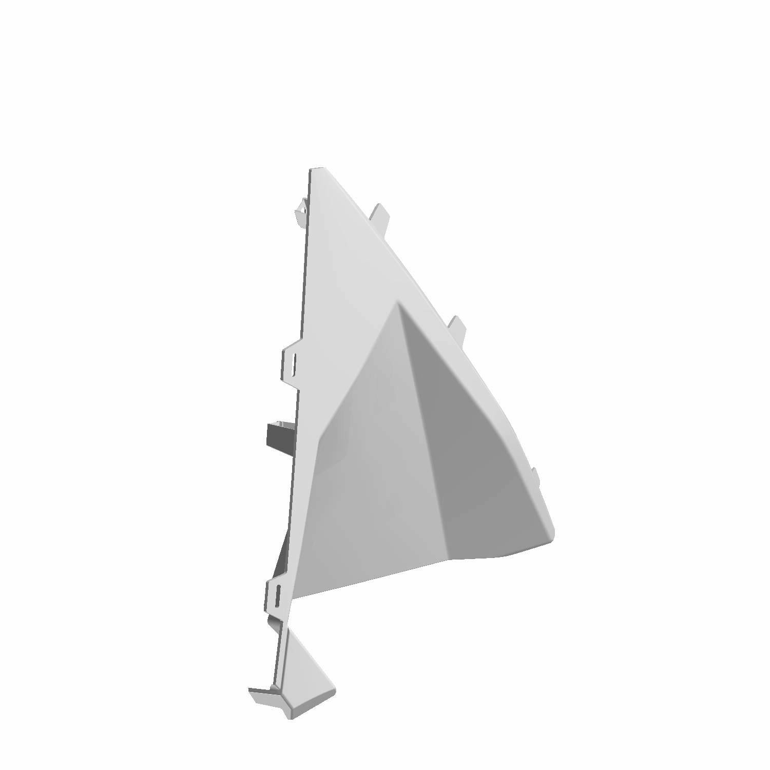 Left rear door panel for Polaris UTV, angular design, smooth white painted plastic surface.