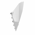 Glossy white angular rear right door panel for Polaris offroad vehicle with molded attachment points.