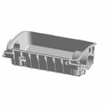 Gray rectangular plastic airbox with rounded edges and reinforced ribbing on sides.