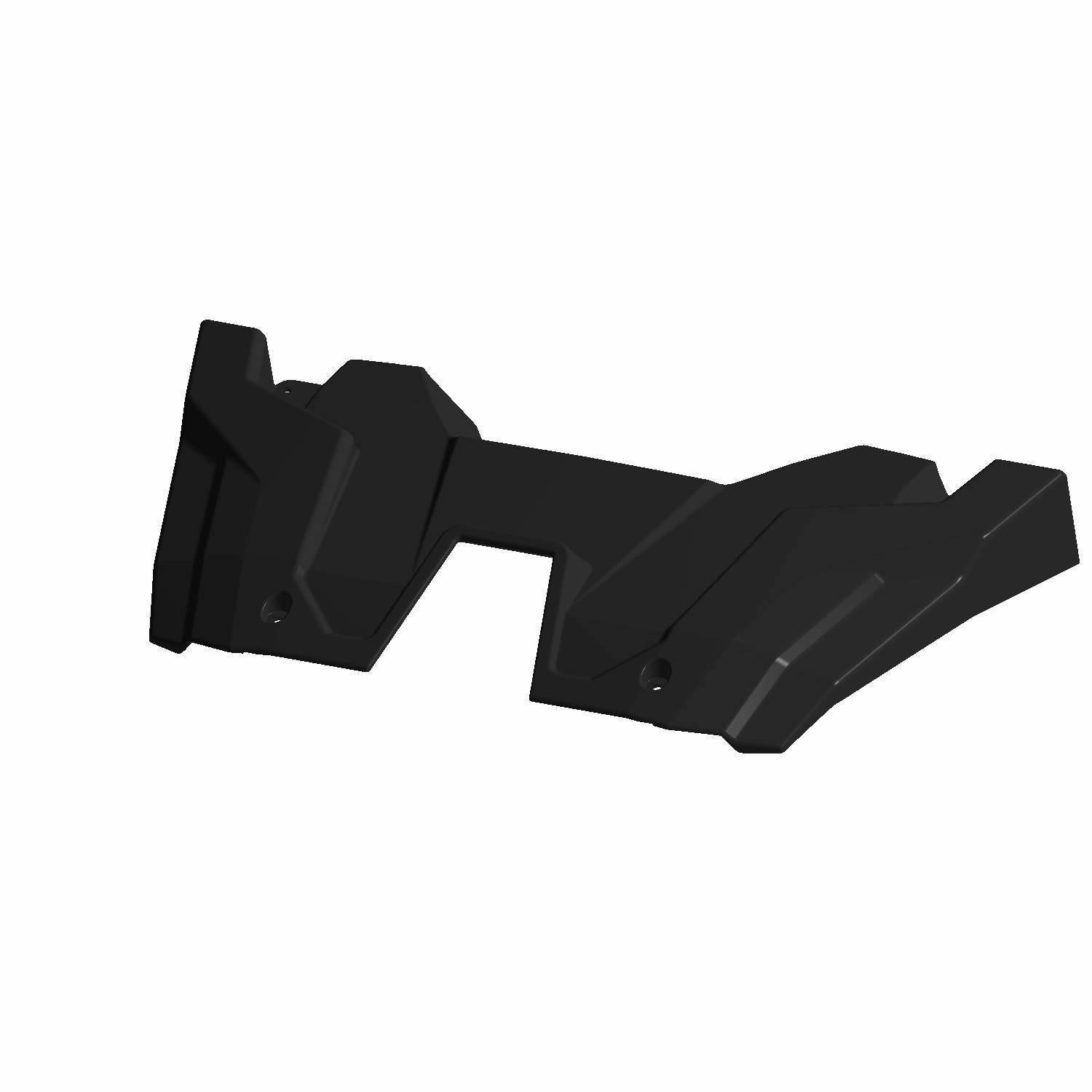 Black front lower fascia with angular design, made of durable plastic for Polaris Ranger UTVs.