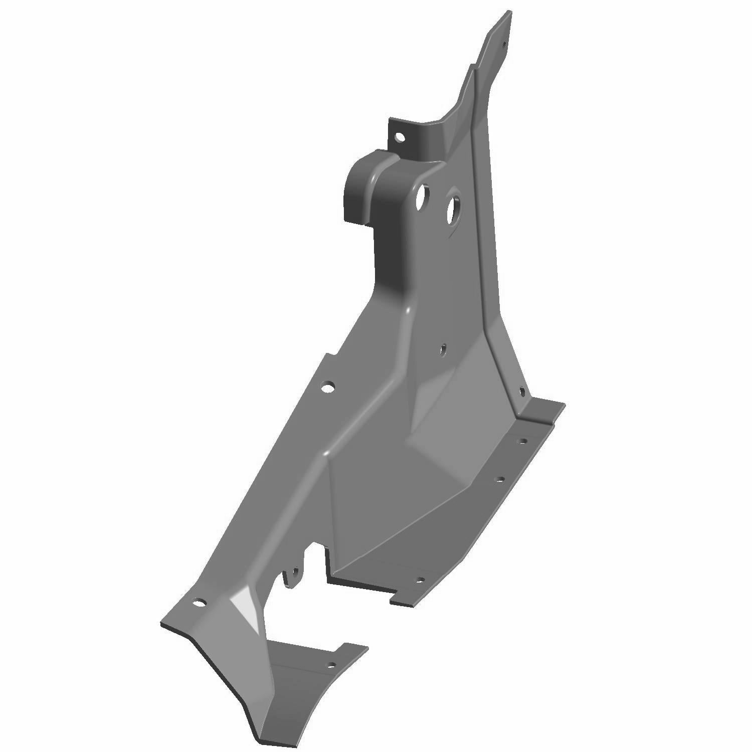 Black angular inner rocker cover with mounting holes, designed for right side of Polaris vehicle.