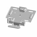 Matte silver metal motorcycle license plate holder with mounting brackets and angled design.