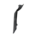 Matte black curved motorcycle fender with mounting hole on one end, smooth finish.