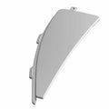 Glossy black left-side motorcycle fairing door vent with smooth curved edges and mounting tabs.