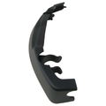Matte black upper left motorcycle fender with smooth curves and mounting tabs.