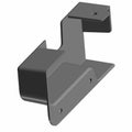 Matte black metal rear inner door panel latch with angled mounting bracket and three screw holes.