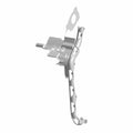 Silver metal stator wire harness tray with mounting holes and curved design for Indian motorcycle models.