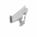 Black plastic front right fender flare with angular shape and mounting points for Polaris Ranger 570.