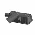 Black plastic airbox base with ribbed design and angled intake tube for Polaris UTV models.