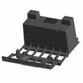Black plastic dash control panel housing with mounting brackets and slots for Polaris UTV models.