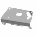 Black metal dash gauge hood with multiple mounting holes and angular cutouts.