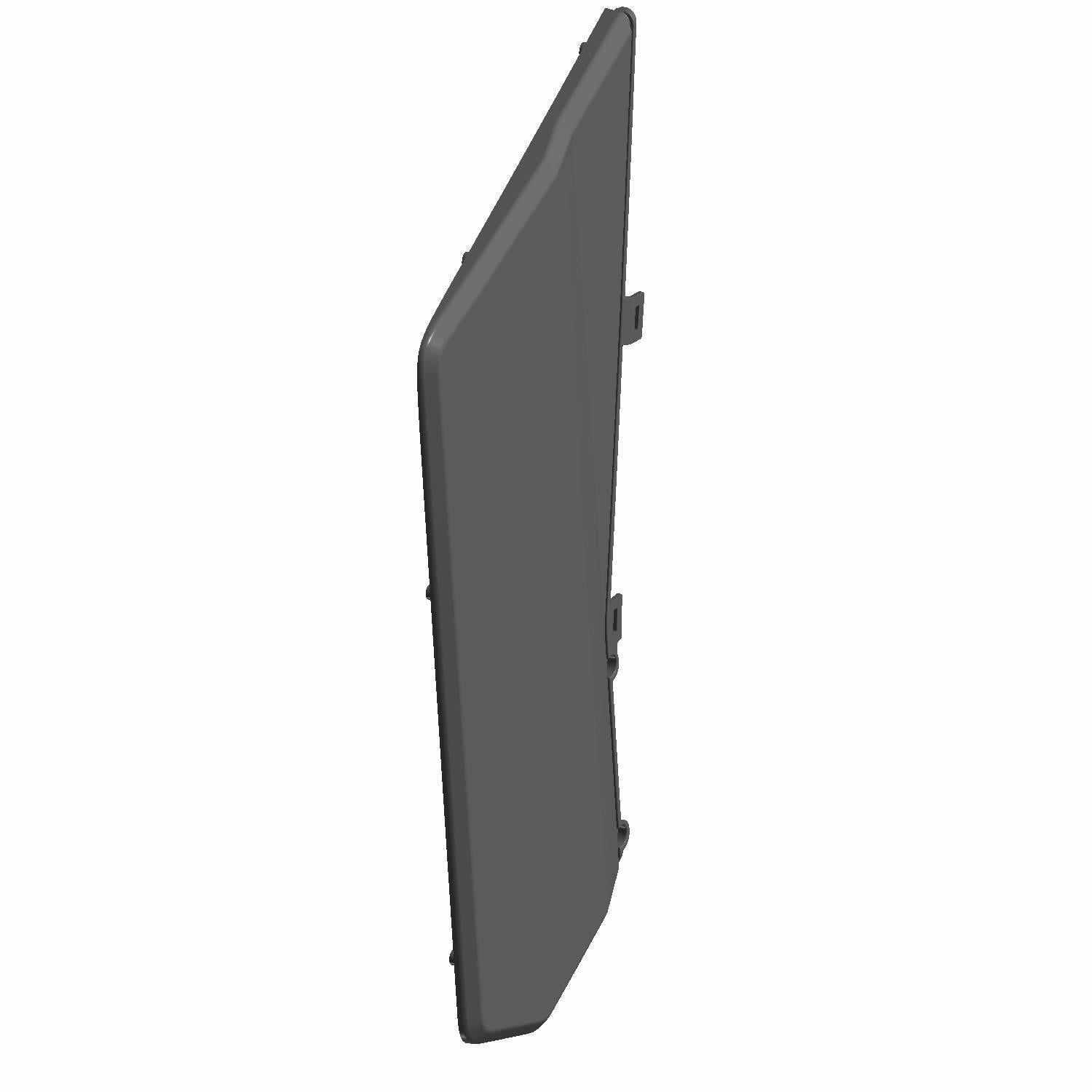 Black angular plastic rear outer lower panel for Polaris Ranger UTV, right side, smooth finish.