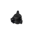 Black matte plastic lower fairing fog light bracket with three mounting points and cylindrical housing.