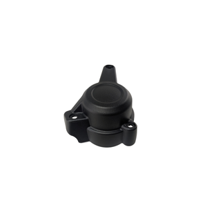 Black matte plastic lower fairing fog light bracket with three mounting points and cylindrical housing.