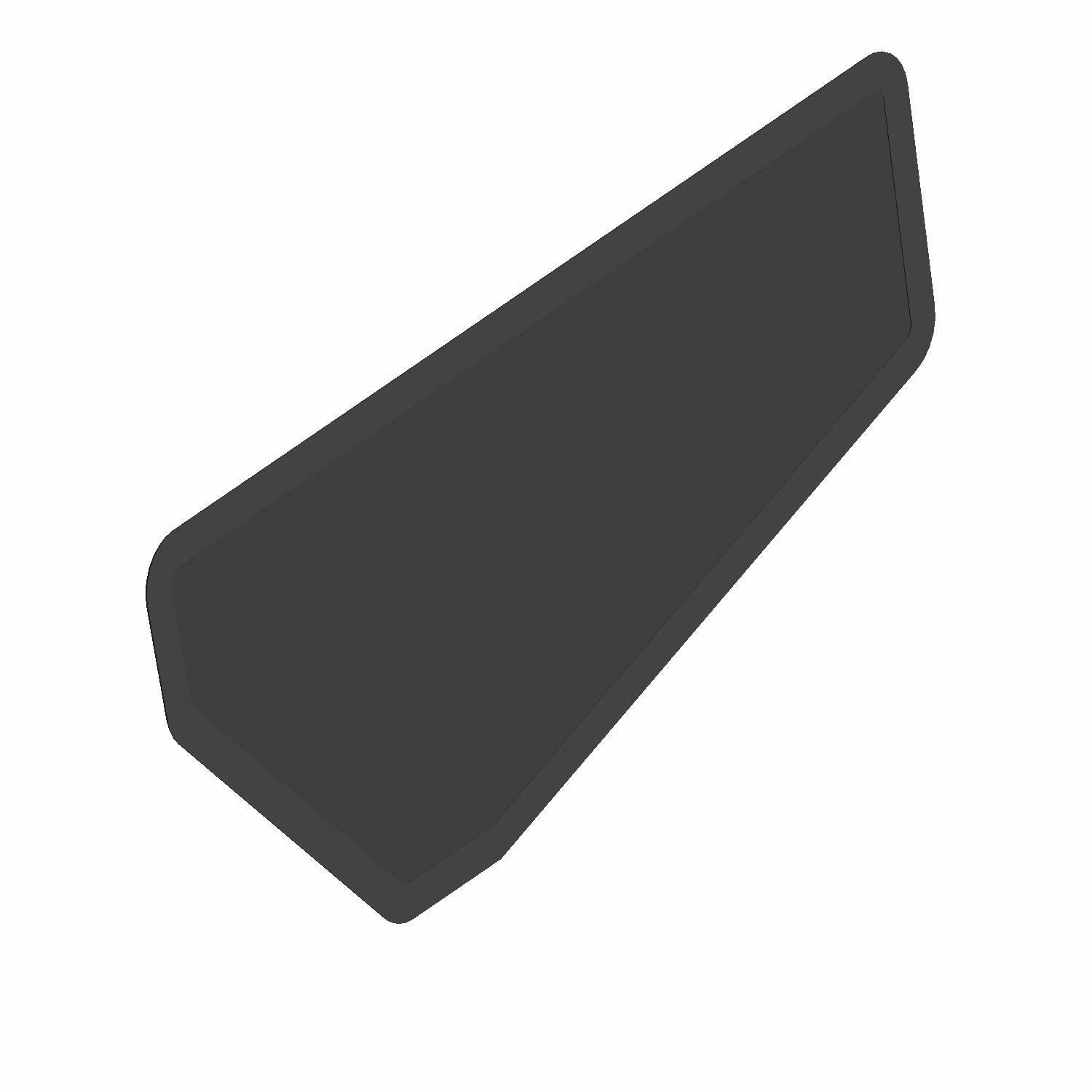 Black angular plastic intake screen panel with smooth surface for Polaris UTV, outer right side.