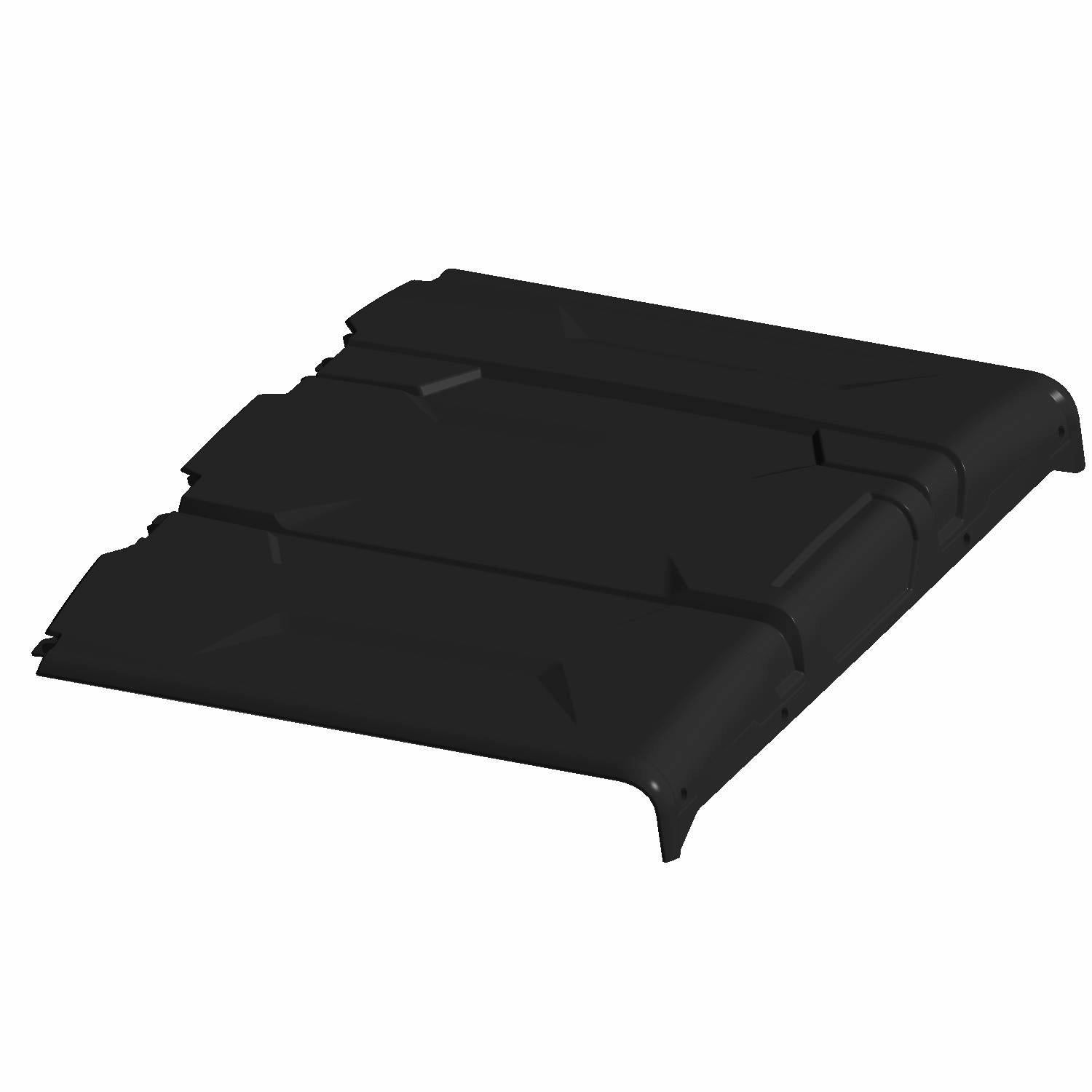 Matte black poly rear roof panel with angled ridges and smooth edges designed for Polaris Ranger UTV.
