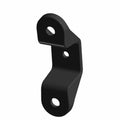 Black metal clamp bracket with three circular mounting holes and a bent, angular shape.