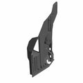 Black plastic half door panel for right side with angular design and mounting holes.