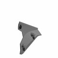 Black angular plastic pillar cover with mounting points for Polaris UTV, inner left side.