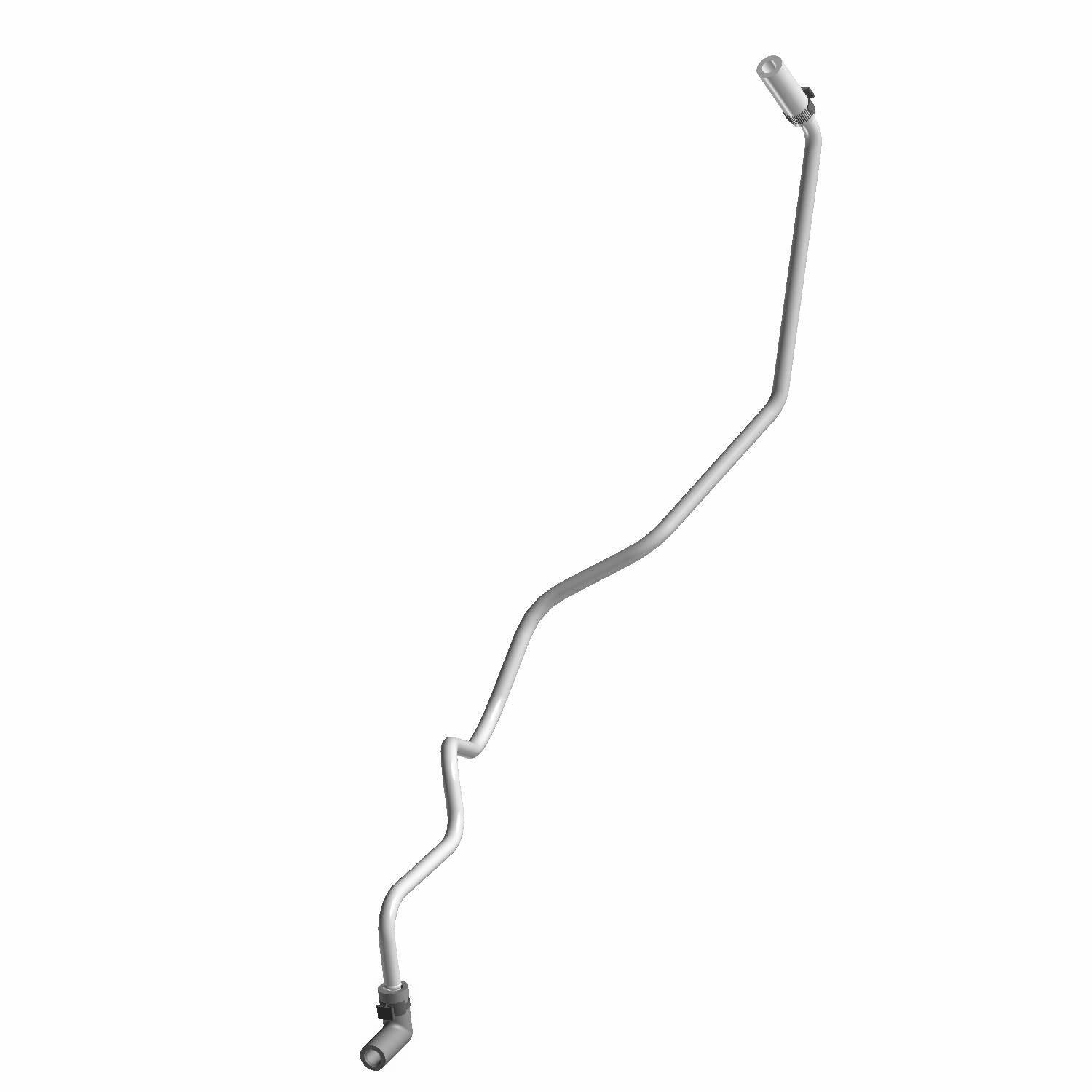 A metallic, S-shaped pipe with multiple bends and two end fittings, identified as the Fuel Hose / Line, Vent Purge by Polaris (part number 5459552), is isolated on a white background.