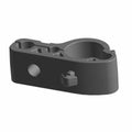 Black plastic brake routing bracket with mounting holes and clip design.