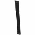 Black slim plastic seat release link with a hooked end and flat top designed for Polaris UTVs.