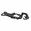 Black molded plastic lower dash panel with angular contours and mounting points for Polaris UTV.