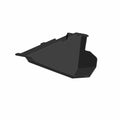 Black angular plastic fender panel for rear left Polaris UTV with molded edges and mounting points.