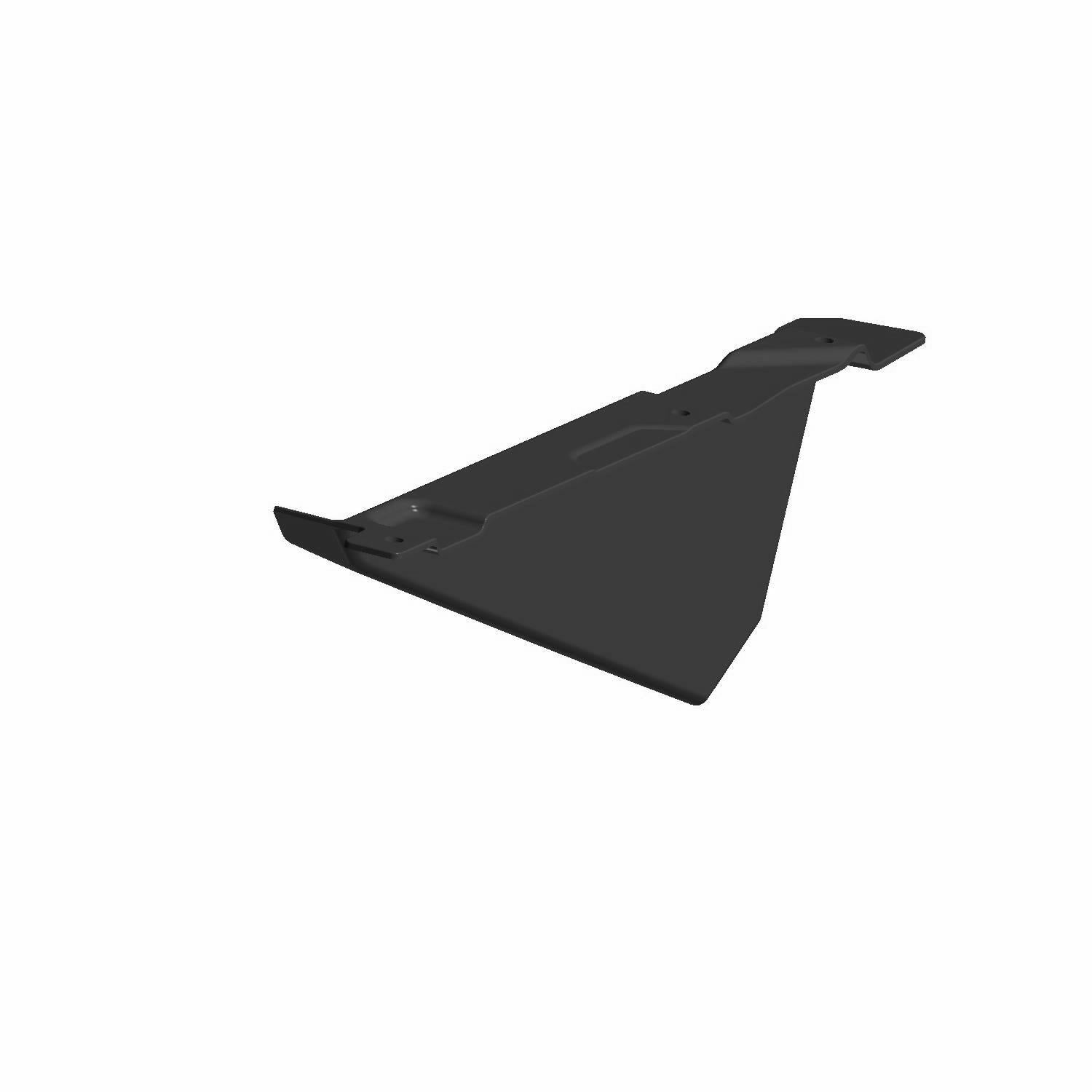Matte black angular rear right fender with smooth surface and contoured edges for Polaris UTV.
