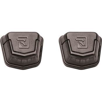 Pair of black rugged plastic CF Moto U Force trunk bed lights with embossed R logo.