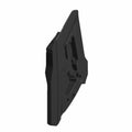Black plastic rear right door panel with angular contours and mounting points for Polaris offroad vehicle.