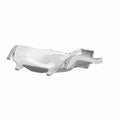 White hard plastic seat shell back for Polaris UTV with contoured ergonomic design and mounting points.
