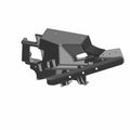 Black metal accessory mount panel with angular design and multiple mounting holes for Polaris vehicles.