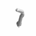 Gray molded plastic air duct with angled design and mounting hole on one end.