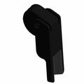 Black plastic grab bar cam with rounded top and flat bottom design.