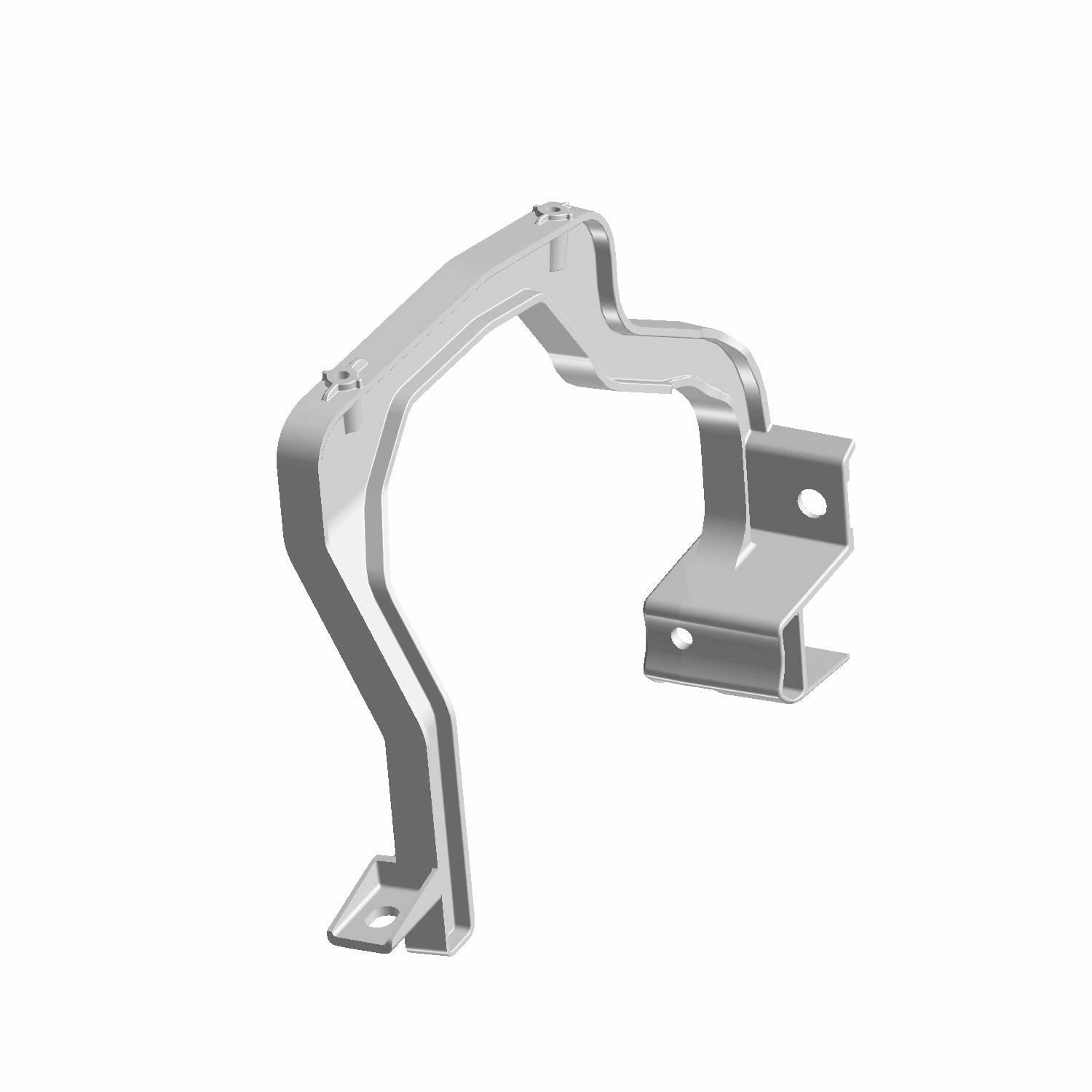 Black metal dash support bracket with angular contours and mounting holes designed for Polaris Ranger XD 1500 right side.