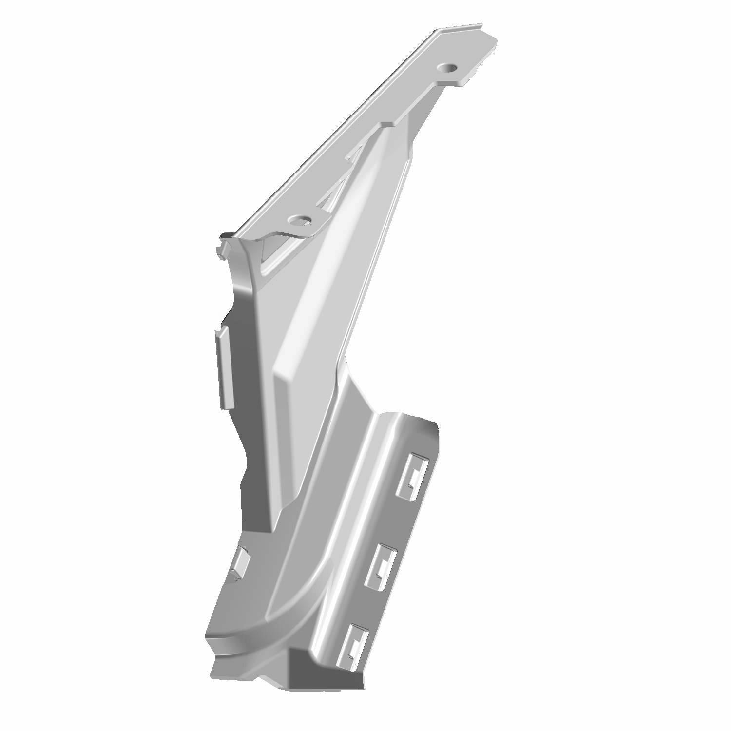 Gray inner A pillar cover with angular design and mounting brackets for Polaris UTV.