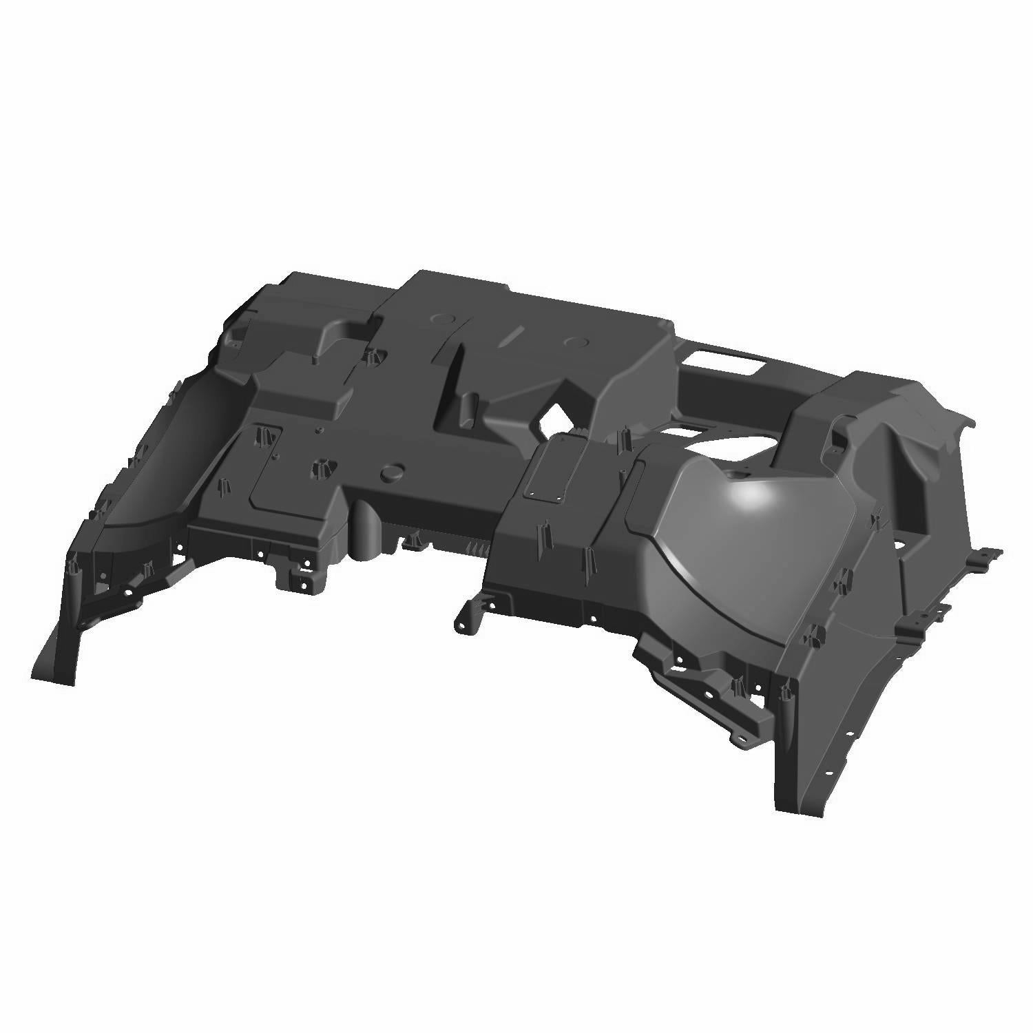 Black plastic closeoff panel front designed to fit Polaris Ranger XD 1500 UTV models.