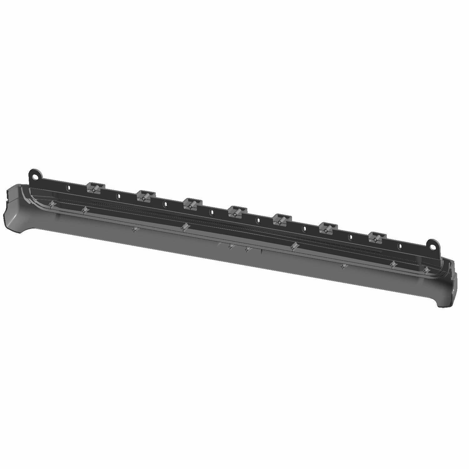 Black rear roof panel for Polaris UTV with mounting points and durable plastic construction.