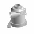 Gray cylindrical Airbox Base with an inlet pipe and mounting bracket for Polaris offroad vehicles.