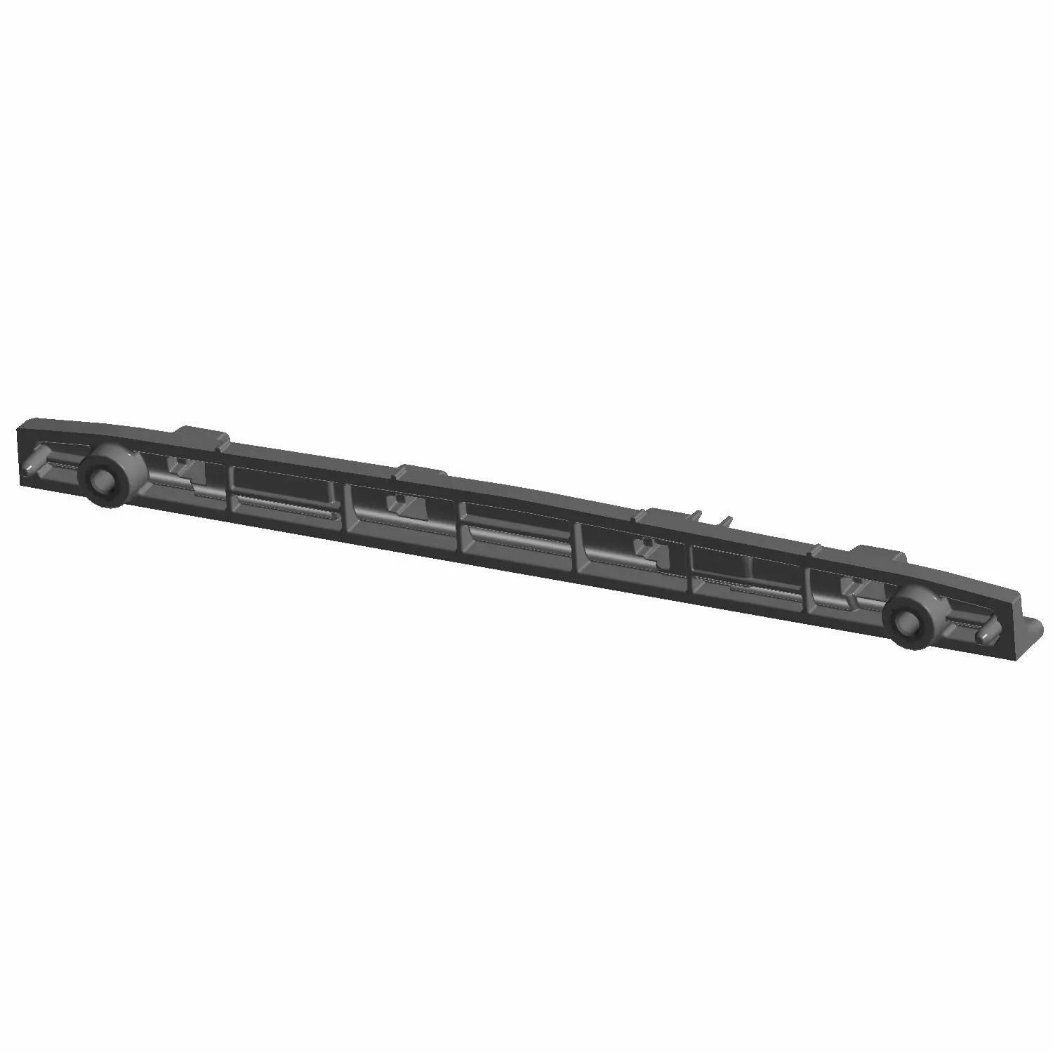 A black, rectangular plastic Hinge Mount Block by Polaris with multiple rectangular openings and two circular mounting points at each end, shown at an angle on a white background.